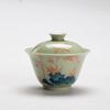 120ml Hand-painted Pink Bamboo Pastel Green Gaiwan Ancient Tea Tureen Tea Bowl With Lid Kit Tea Maker Cover Bowl Tableware Gift