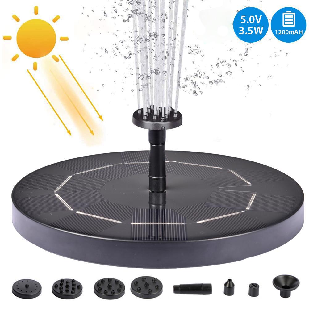 Solar Floating Fountain with Battery and LED Lights for Outdoor Ponds