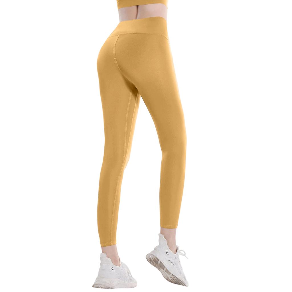 Damen Lange Schnelltrocknende Fitness-Sporthose, Enganliegende High-Waist Laufhose mit Po-Lifting