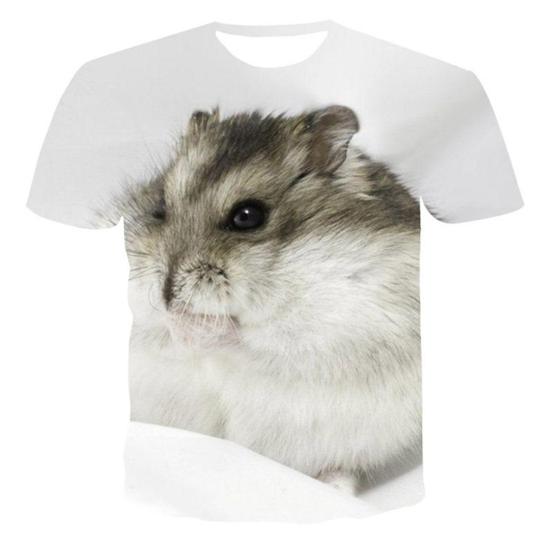Funny Hamster Rabbit Animal 3D Print T-Shirts Summer Men Women Casual Oversized Short Sleeve T Shirt Male Tees Tops Man Clothing