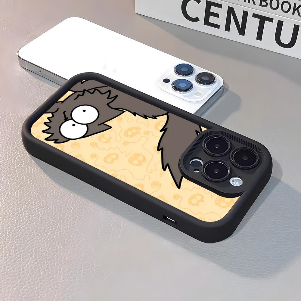 

S-SIMONSE-C-CAT Phone Case For IPhone 17 Air 16 E 15 14 Plus 13 12 11 Pro Max Silicone Soft Case iPhone 12 Pro
