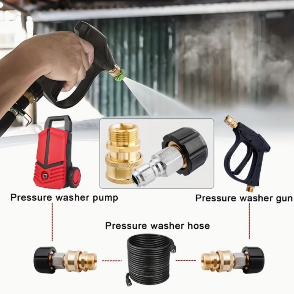 2pcs Quick Connection Pressure Washer Adapter Set Pressure Washer Connector  High Pressure Washer