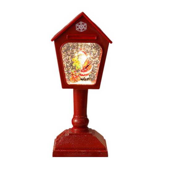Vánoční větrné světlo USB/Bateriové Poštovní schránka Design Lampa Retro Flitrová Skleněná Koule Santa Claus Sněhová Vločka Lucerna Vánoční Dekorace