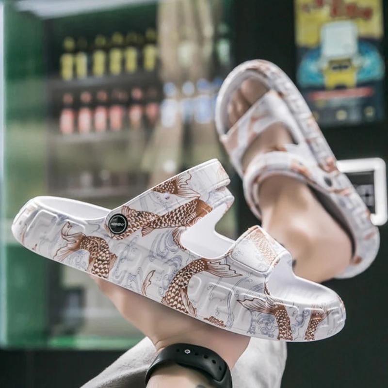 Outdoor Eva Sandals Man Beach Platform Slippers for Men Low Price Comfortable 2025 Style Cheap Liquidation Trend Shoes