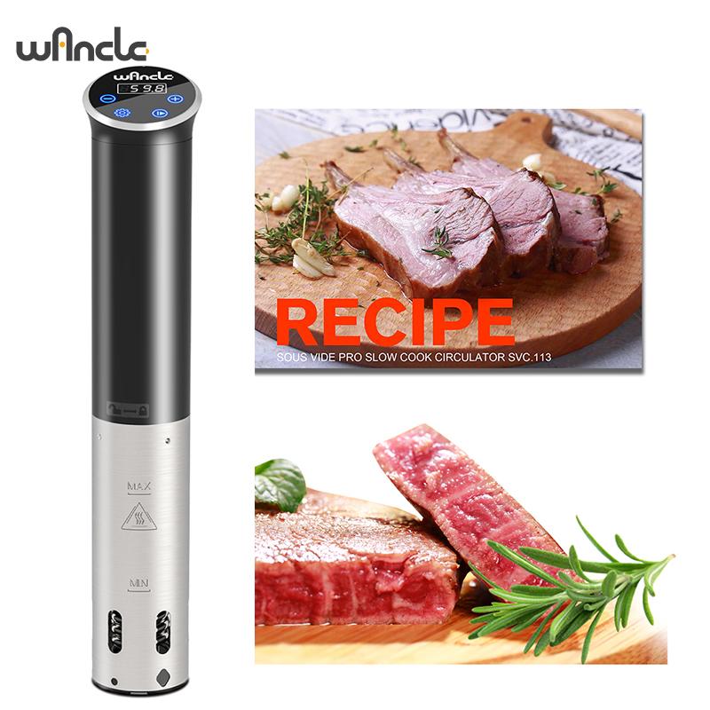 

1100W Vacuum Sous Vide Cooker IPX7 Waterproof Slow Cooker with Digital Display LCD Touch Immersion Circulator Accurate Cooking EU