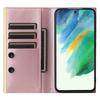 Dla Samsung Galaxy S21 FE 5G Skórzane Etui Przyssawka 3 Sloty na Karty Pokrowiec na Telefon