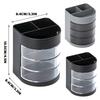 Multifunctional Pencil Holder with 3 Rotating Compartments Desktop Pen Organizers Storage Box Office Desk Organization