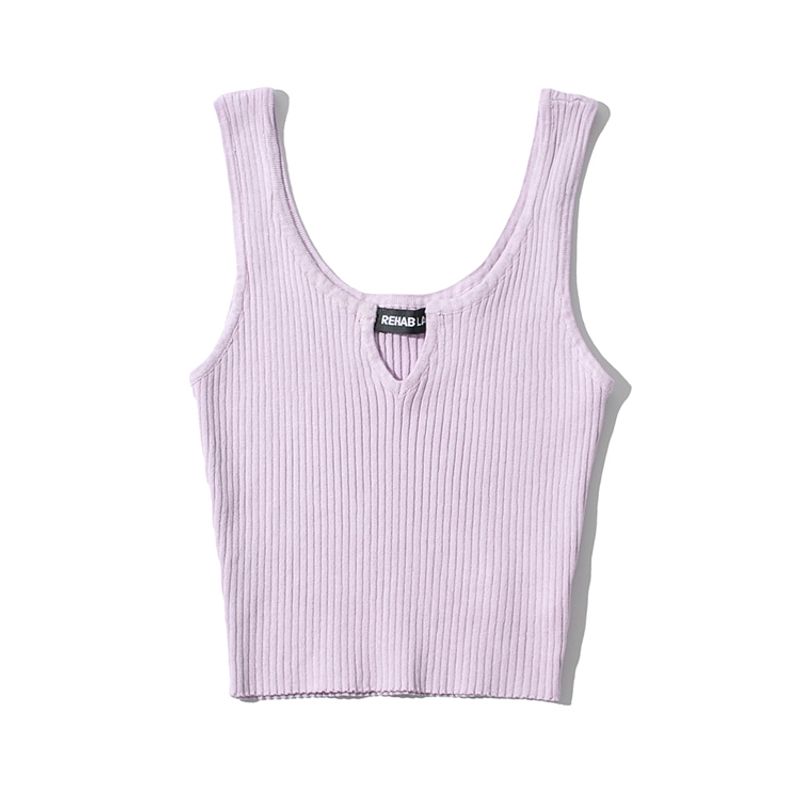Za2025 Summer New Women clothes Sexy Stretch Slim fit Solid Small V-neck Sleeveless Short Navel Knit vest