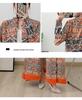 Pleated Retro Print Trench Coat: Women's High-End Loose Tie-Waist Spring & Autumn Muslim Robe Cardigan.