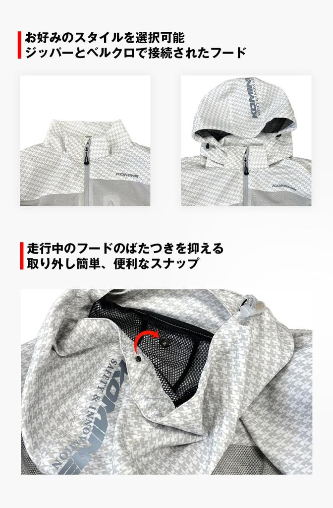 KOMINE Motorcycle Jacket Protective Mesh Parka Size S JK-1143 07-1143 Men's Black,