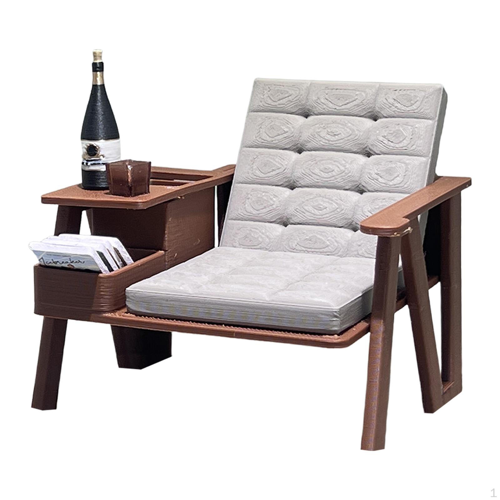 

1/12 Кукольный домик Приставной столик Модель кресла Мебель Игрушка Набор для гостиной Фотореквизит Чтение