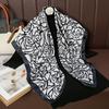 90*90cm Line Rose Printed Square Scarf Polyester Muslim Woman Hijab Shawls Lady Fashion Elegant Wraps Islamic Turban Tippet