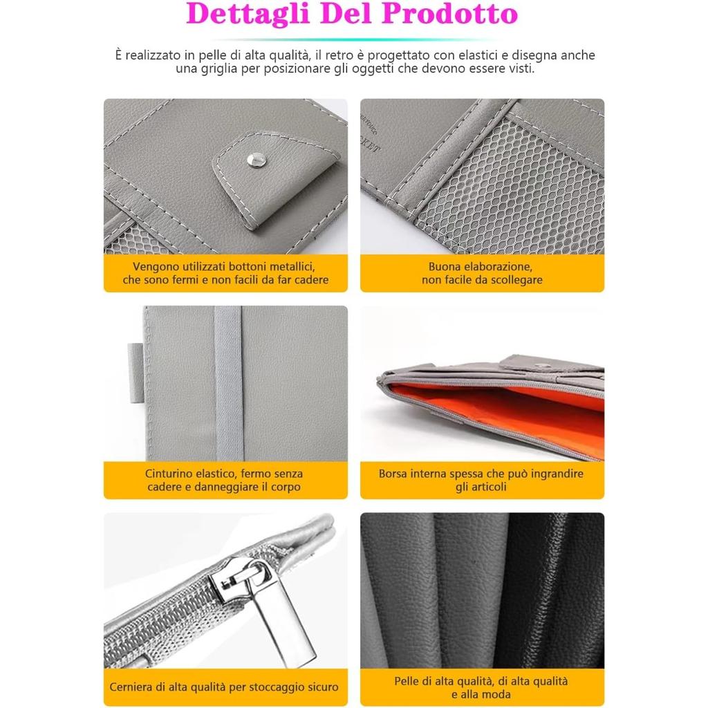 Car Visor Organizer Car Accessories Pocket Holder Car Accessories Organizers Leather Hearing Bag