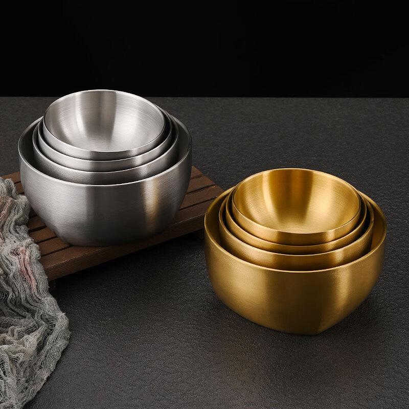 ZISIZ Double-Layer Insulated Stainless Steel Rice Bowl