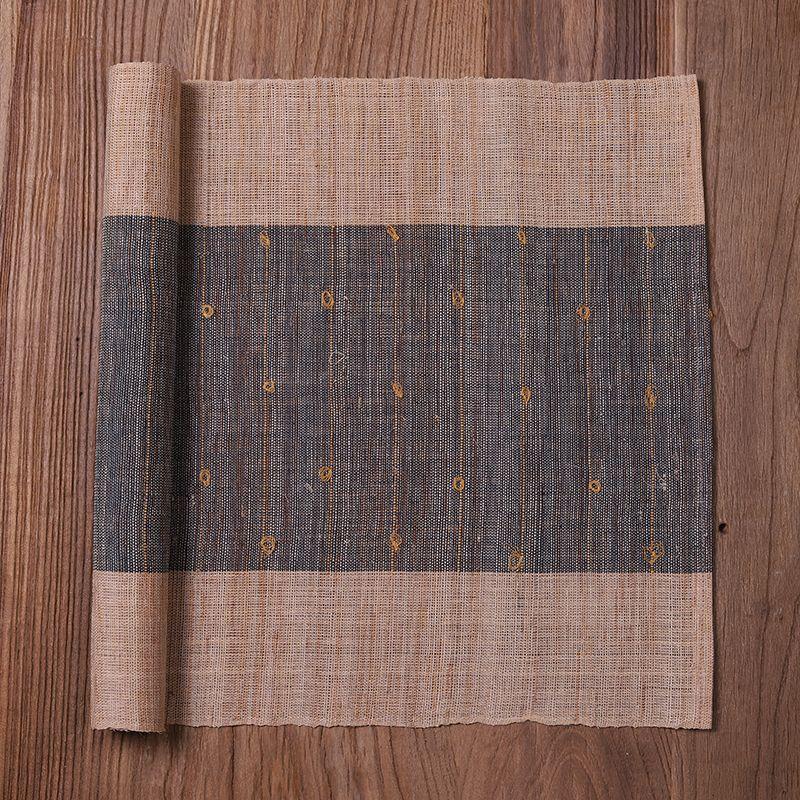 

Retro Rural Ramie Jacquard Table Runner Japanese Summer Fabric Tea Ceremony Tea Mat New Chinese Zen Linen Fabric Tea Cloth Width 30cm Length 50cm