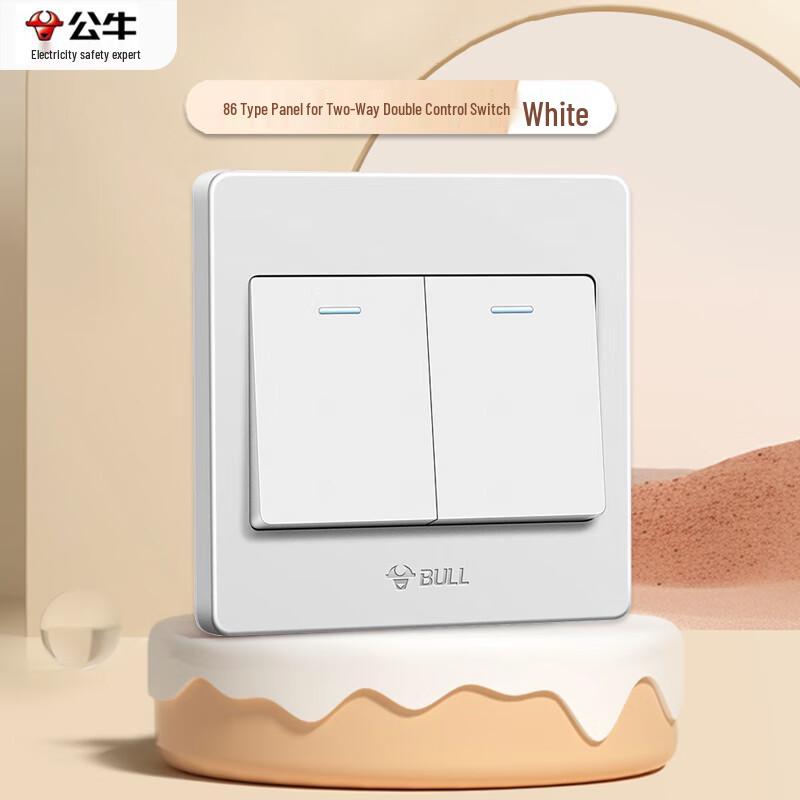 Gongniu 86-Type Double Control Wall Switch белый