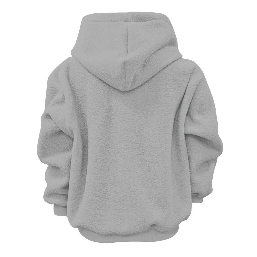 New European & American Autumn/Winter Hooded Plush Pet Bib Loose Pullover Sweatshirt for Women