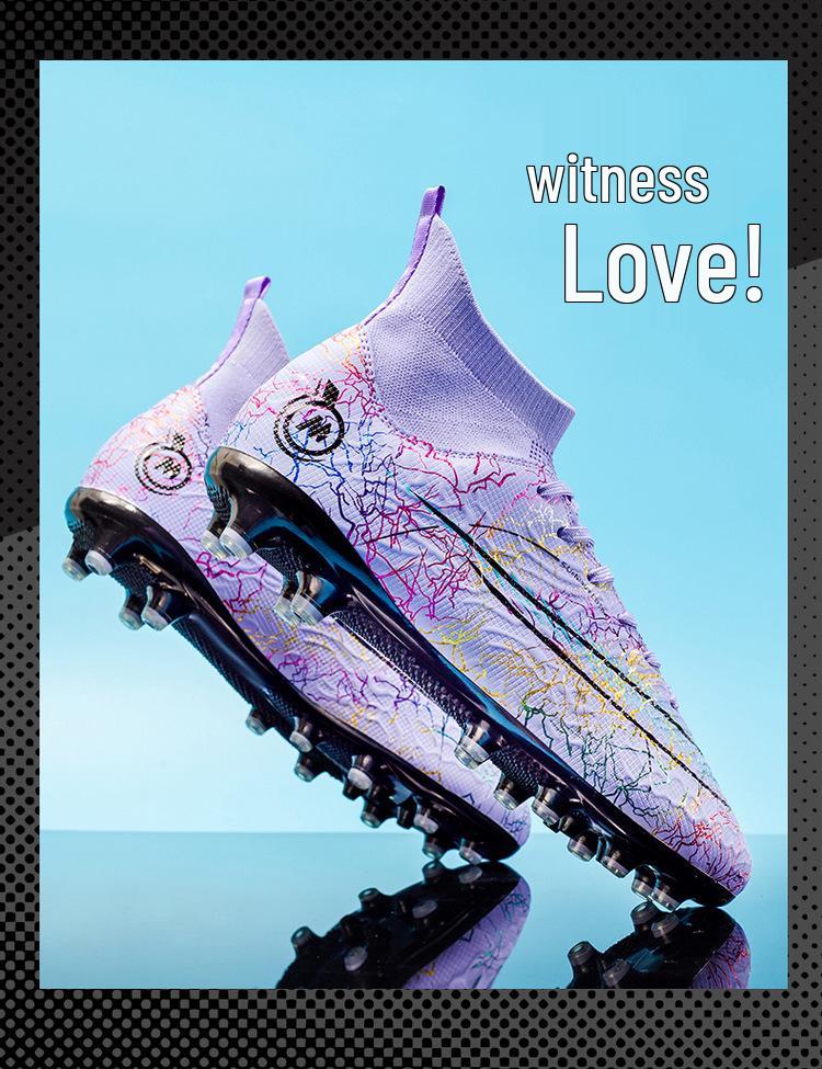 New FGTF Men's Breathable High-Top Soccer Shoes with Long/Short Studs for Teens & Kids, Stylish Design