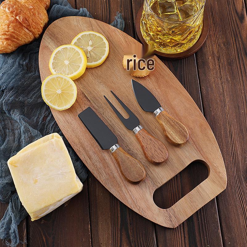 3-Piece Acacia Wood Cutting Board Set - Kitchen & Cheese Boards for Vegetables & Western Steak
