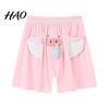 Herren Shorts Pyjamahose Cartoon Elefantendekor Elastischer Bund Lässig Paar mit verstärkten Taschen Locker Nachtwäsche Leicht