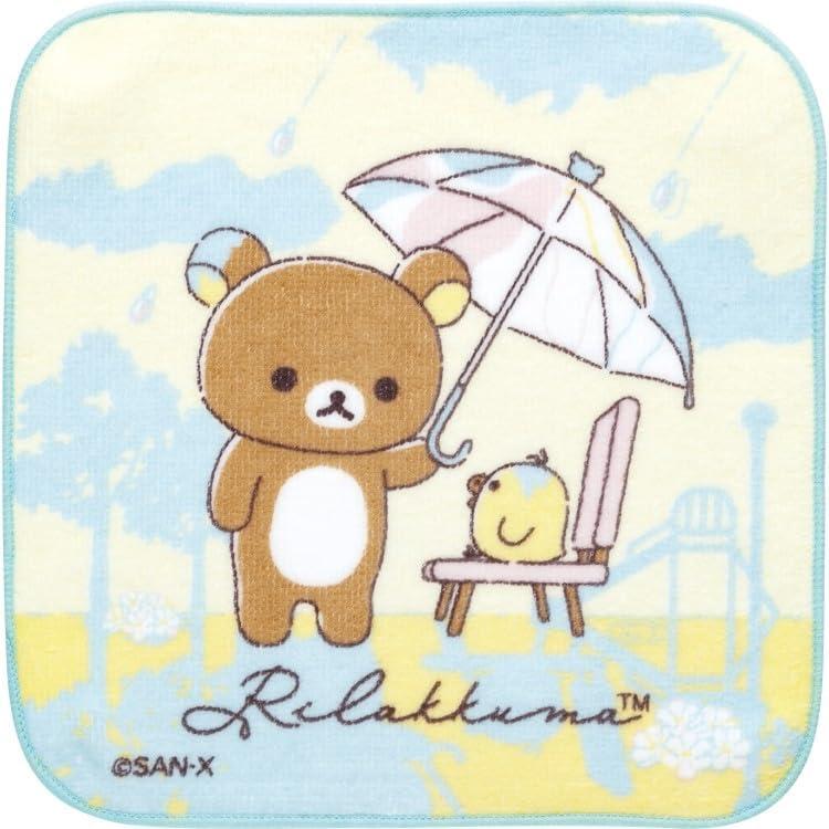 San-X Rilakkuma Petit Towel CM52402 Rilakkuma Sunny After Rain Mini Towel Handkerchief Towel 18cm 100% Cotton
