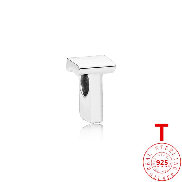 Autentické stříbro 925 Anglické písmeno AZ 26 abeceda klasické korálky vhodné originální módní náramek s přívěskem DIY dámské šperky