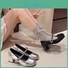 French Mary Jane Shoes For Women With Buckle Closure And Block Heel Perfect For Summer Casual Wear