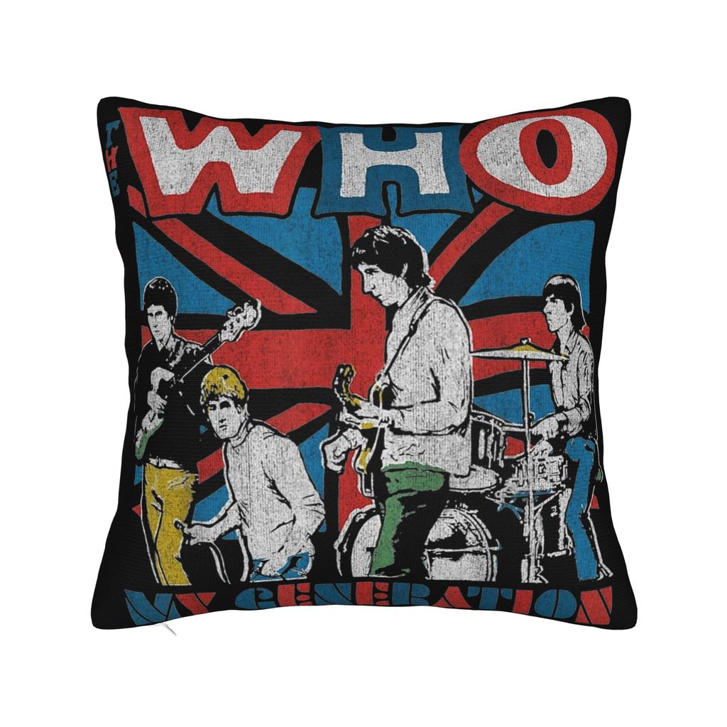 The Who Rock Band Fans Gift Printed Pillowcases Cushion Cover  Throw Pillow Cover Soft and Sweet Home Decor Square Multi Size