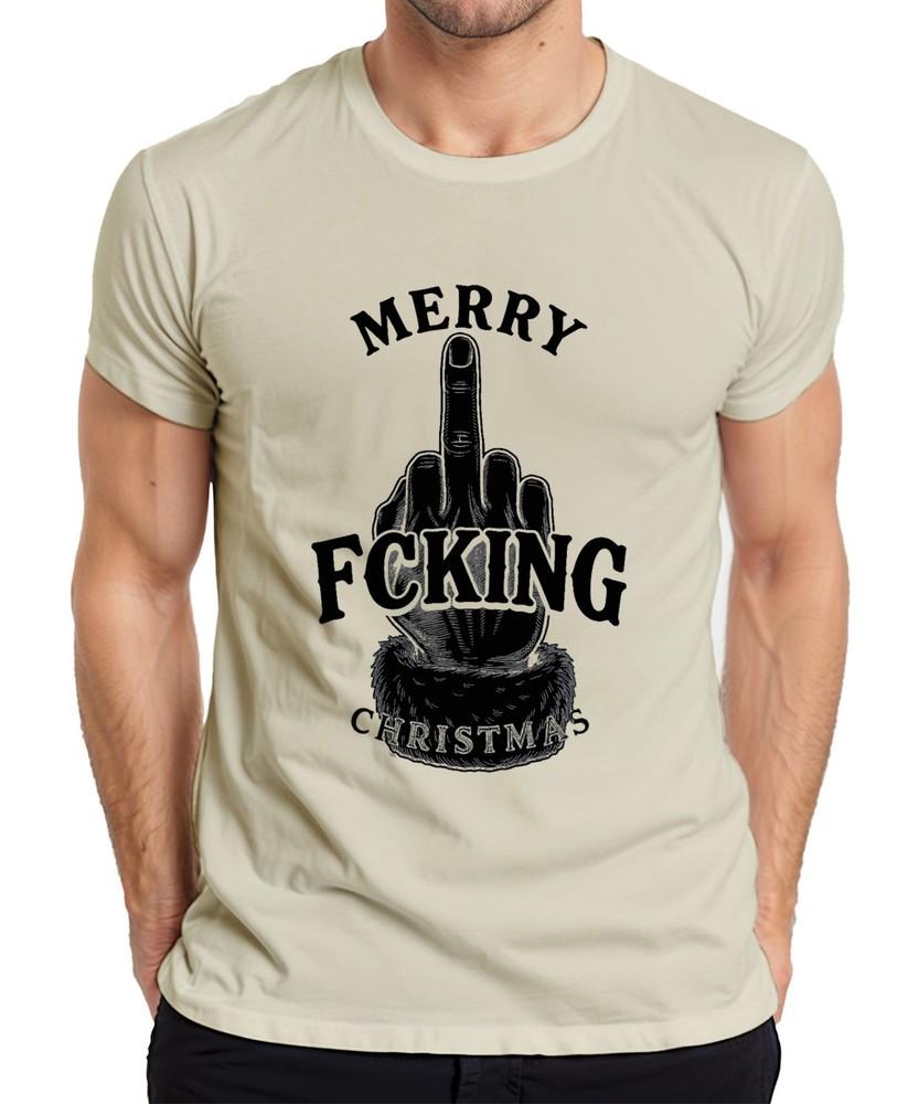 Merry Fucking Christmas Middle Finger Sarcastic Christmas Cheeky Unisexs TShirt