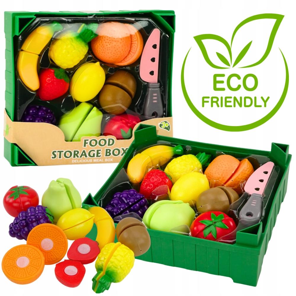 Fruit Set for Cutting In a Green Box Fruits with Velcro