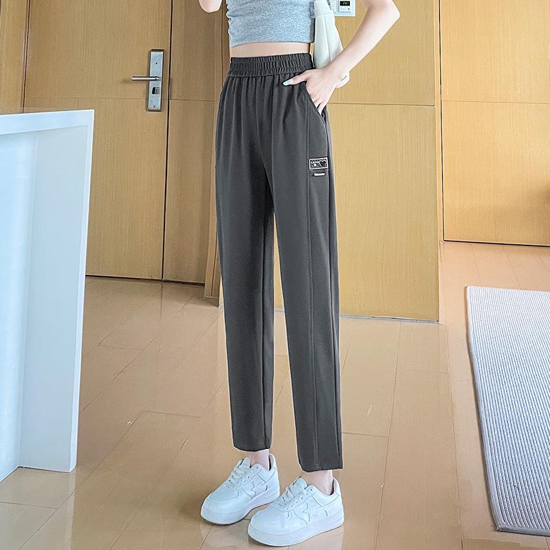 2025 Women's Summer Ice Silk High-Waist Mosquito-Proof Harem Pants - Lightweight and Elastic Casual Sportswear