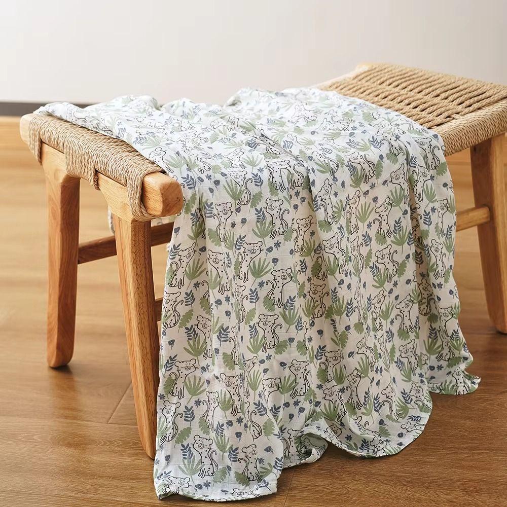 Cartoon Print Baby Wrap Sleeping Bag Cotton Baby Stroller Cover Baby Swaddle Blanket  Infant Bath