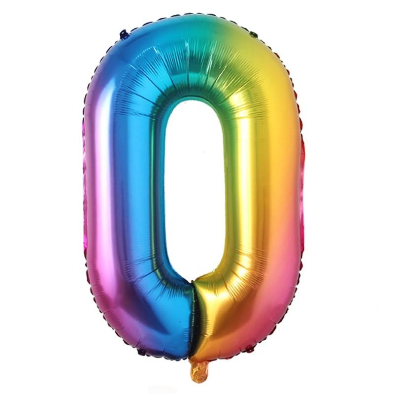 40inch Big Rainbow Foil Birthday Balloon Helium Number Balloons Happy Birthday Party Decorations