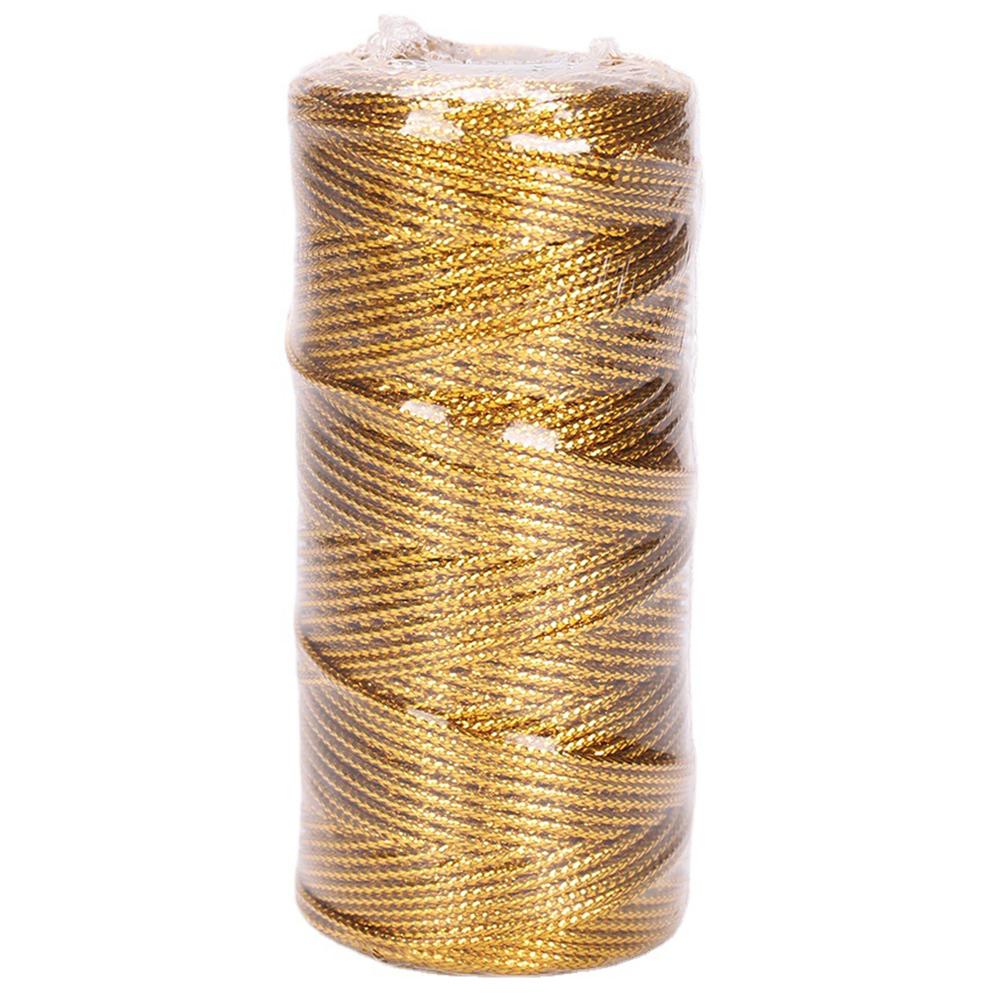 1.5mm 1 Roll Christmas Golden Packing Cord Hollow Tag Rope Christmas Gift Wrapping Twine for DIY Crafts and Dreamcatcher