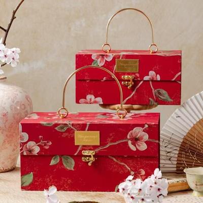 Elegant Red Souvenir Box for Weddings & Engagements - Exquisite Chinese Style Birthday Gift