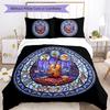 Glass Window Pattern Bedding,Quilt Set Quilt Cover Pillowcase Home Birthday Gift (1*duvet Cover+2*pillowcase,without Core)