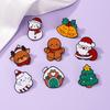 Holiday Enamel Lapel Pins Christmas Cartoon Brooch, Santa Claus Elk Snowman Tree Badge Pin, Alloy Festive Badges Bags Scarves Clothes Decorative