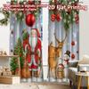 2pcs, 2D FLAT PRINTING Curtains (Without Rod) Festive Wonderland(1) Christmas Festival Creative Curtains Durable Polyester