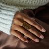 Yori Minimalist Wide Bohemian Open Daily Ring Stainless Steel Versatile Popular PVD Waterproof Jewelry New Gift