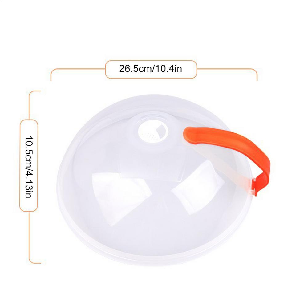 

Microwave Splash Cover High Temperature Resistant Microwave Guard Lid Transparent Food Heating Cover with Steam Vent and Handle оранжевый