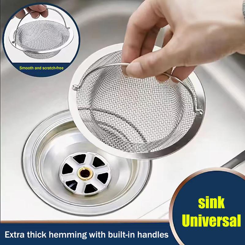 1Pcs Stainless Steel Kitchen Sink Filter Kitchen Garbage Food Residue Dishsink Filter With Handle Metal Sink Strainer