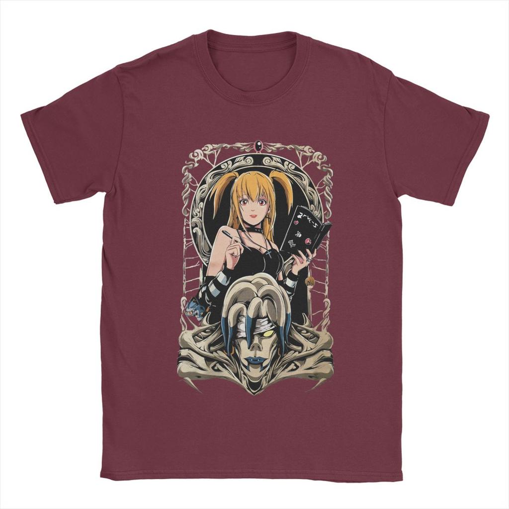 Men T-Shirt Misa Amane DN Anime Vintage 100% Cotton Tee Shirt Short Sleeve T Shirt Crew Neck Clothing Printed