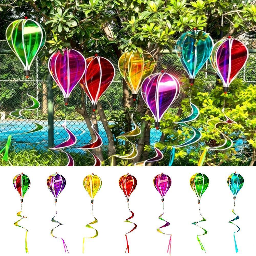Giant Size Hot Air Balloon Spinners Plastic Material Color-changing Film Rotating Sequins Rainbow Colors Striped Tie Dye