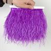 1Meter Red Ostrich Feathers Trim on Tape Ribbon Fringe 8-10cm Fabric Skirt Sewing Trimmings Feather Dress Clothes Decoration