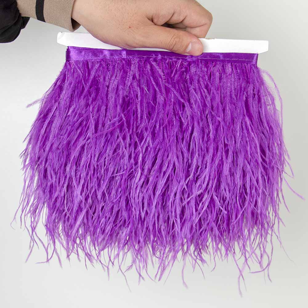 1Meter Red Ostrich Feathers Trim on Tape Ribbon Fringe 8-10cm Fabric Skirt Sewing Trimmings Feather Dress Clothes Decoration