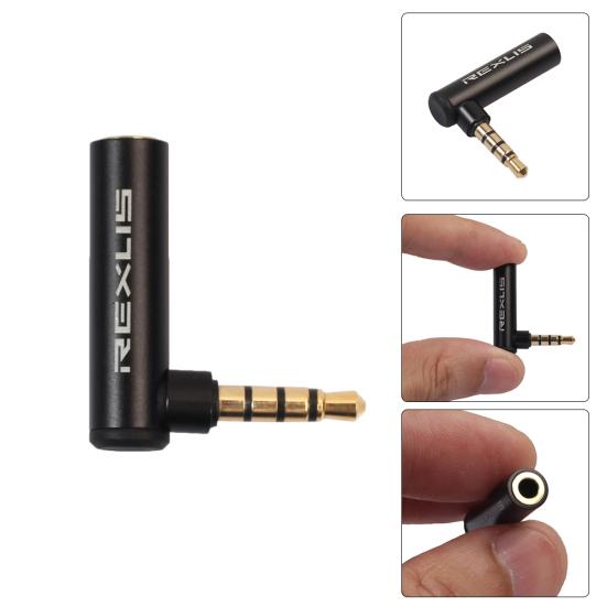 Right Angle 3.5mm OMTP To CTIA Male To Female Audio Plug Jack Adapter Converter