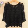 Hollow Sun Protection Knitted Layered Top for Women's Summer Outerwear with Loose Fitting Design and a Niche Half Sleeved Top