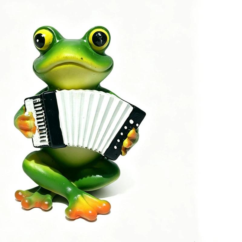 Resin Frog Band Ornaments, Courtyard Garden Decorations, Cute Animal Crafts