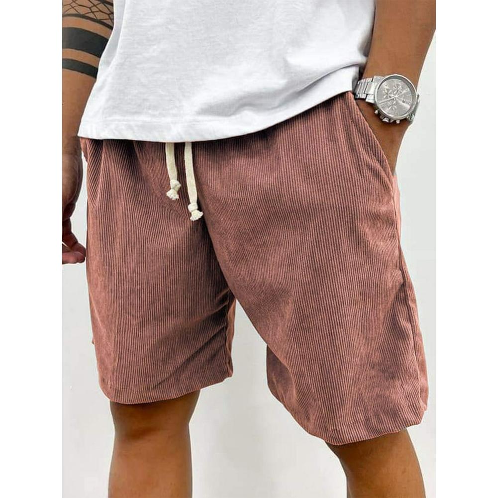 Men's Summer Casual Drawstring Corduroy Retro Shorts
