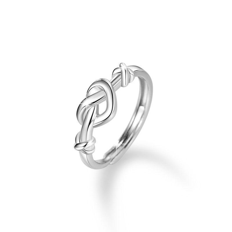 Elegant Irregular Heart Bow Open Ring For Women Girls Punk Gothic Sliver Color Adjustable Couple Rings Y2K Female Fashion Jewelry Gift